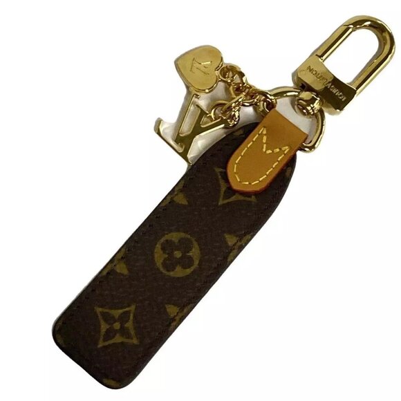 Auth LOUIS VUITTON LV cherished M01184 Brown Dark Brown Gold - NX1214 Bag Charm - Picture 1 of 5
